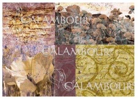 Декупажная карта "Calambour", 60 г/м2, 35*50 см, Бледные/мак и орнаменты - «Таир»