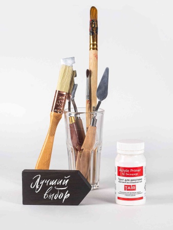 Грунт акриловый для декупажа белый, банка 100 мл - «Таир»