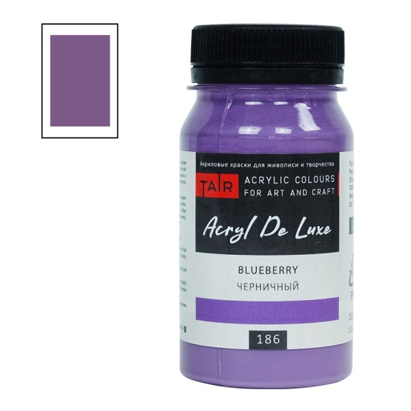 Черничный, краска "Акрил Де Люкс", банка 100 мл - «Таир»