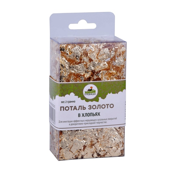 Поталь в хлопьях, ЗОЛОТО, вес 2 гр - «Таир»