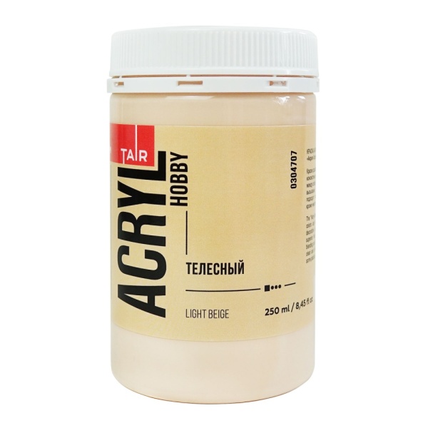 Телесный, краска "Акрил-Хобби", банка 250 мл - «Таир»
