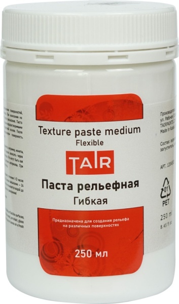 Паста акриловая рельефная, "TAIR", 250 мл, Гибкая - «Таир»
