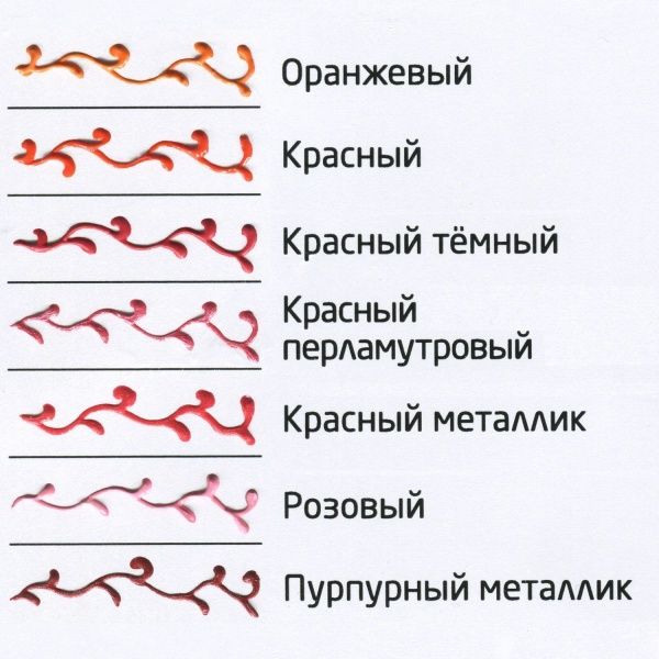 Красный перламутровый, контур по стеклу, туба 20 мл - «Таир»