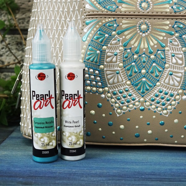 Бирюзовый Металлик, краска для создания жемчужин "Pearl Art", туба 25 мл - «Таир»