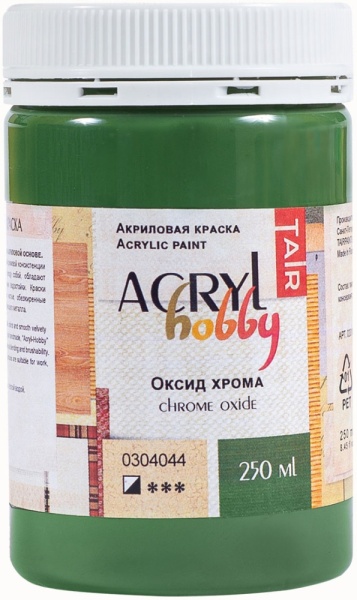 Оксид хрома, краска "Акрил-Хобби", банка 250 мл - «Таир»