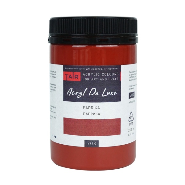 Паприка, краска "Акрил Де Люкс", банка 250 мл - «Таир»