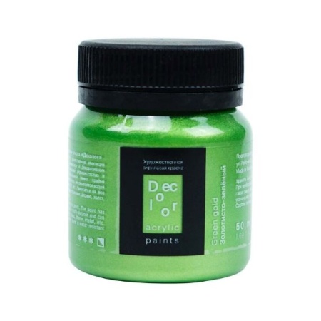Золотисто-зелёный, краска "Деколор", банка 50 мл - «Таир»