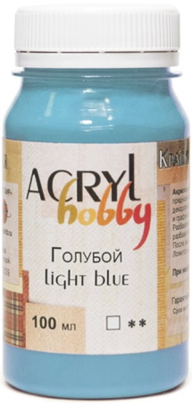 (уценка) Краска акриловая Акрил-Хобби, "TAIR", 100 мл, Голубой (183) - «Таир»