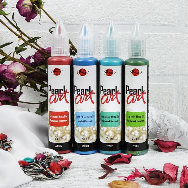 Изумрудный Металлик, краска для создания жемчужин "Pearl Art", туба 25 мл - «Таир»