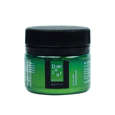 Изумрудный, краска "Деколор", банка 20 мл - «Таир»