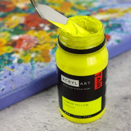 Художественные акриловые краски Лимонный, краска "Акрил-Арт", банка 100 мл на оптовом сайте бренда ТАИР