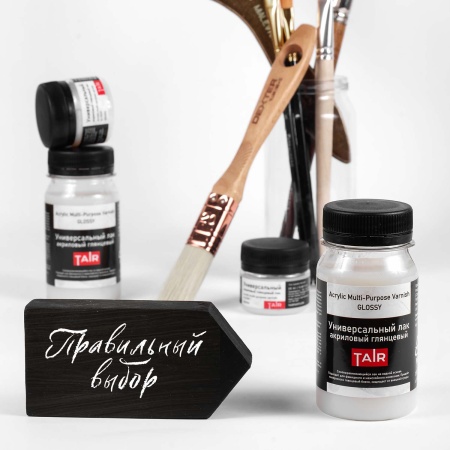 Лак универсальный акриловый глянцевый, банка 100 мл - «Таир»