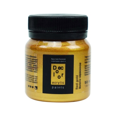 Золото червонное, краска "Деколор", банка 50 мл - «Таир»