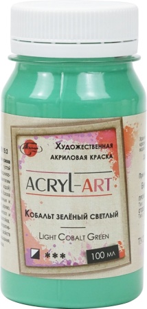 (уценка) Краска акриловая художественная Акрил-Арт, "Таир", 100 мл, Кобальт зелёный светлый (24) - «Таир»