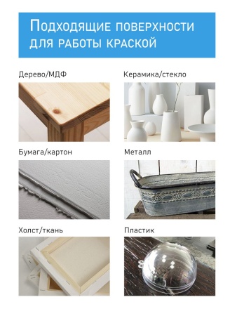 Голубой, краска "Акрил-Хобби", банка 250 мл - «Таир»