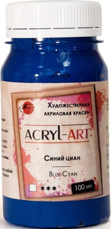 (уценка) Краска акриловая художественная Акрил-Арт, "TAIR", 100 мл, Синий циан (30) - «Таир»