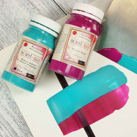 Художественные акриловые краски Розовый тёмный, краска "Акрил-Арт", банка 20 мл на оптовом сайте бренда ТАИР