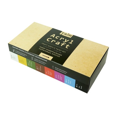 Набор акриловых красок Акрил-Хобби, "TAIR", 20 мл, 8 цветов, Акрил-Крафт - «Таир»