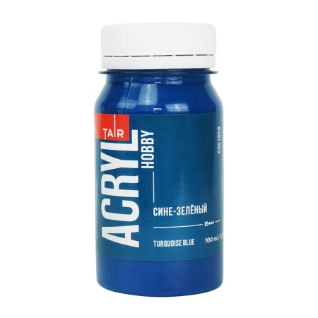 Сине-зелёный, краска "Акрил-Хобби", банка 100 мл - «Таир»
