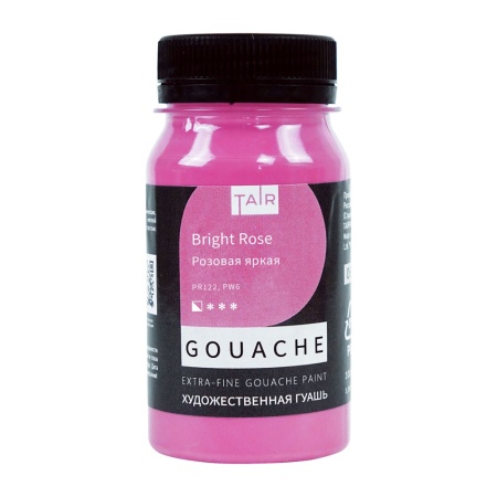 Розовая яркая, гуашь художественная, банка 100 мл - «Таир»