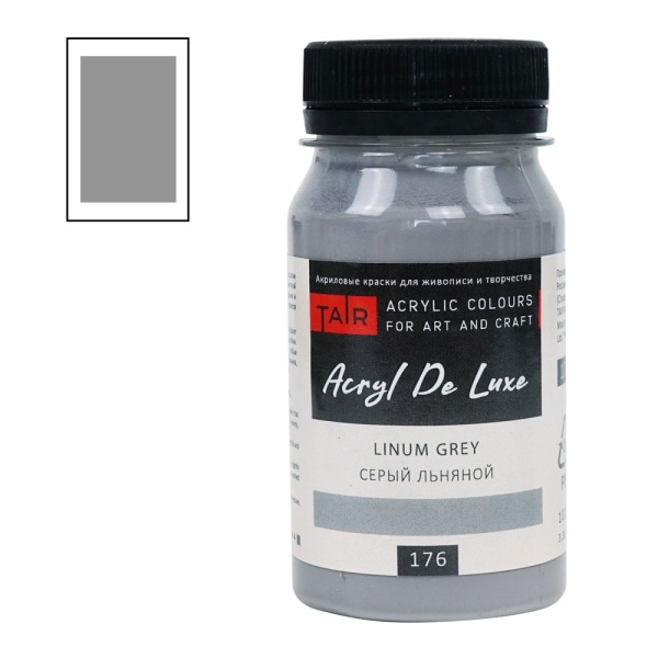 Серый льняной, краска "Акрил Де Люкс", банка 100 мл - «Таир»