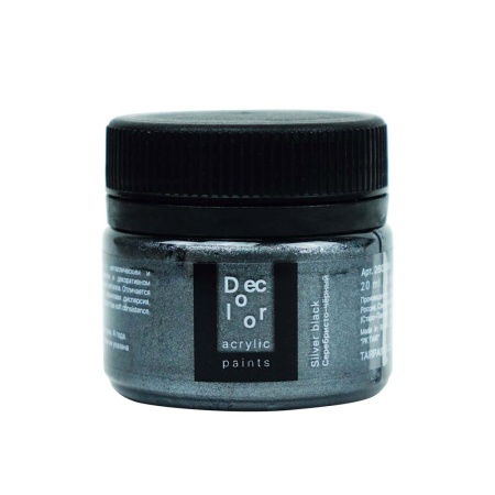 Серебристо-чёрный, краска "Деколор", банка 20 мл - «Таир»