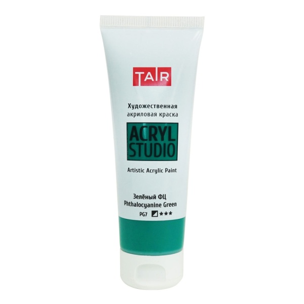 Зелёный ФЦ, краска "Акрил-Студио", туба 75 мл — «Таир»