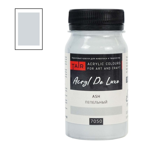 Пепельный, краска "Акрил Де Люкс", банка 100 мл - «Таир»