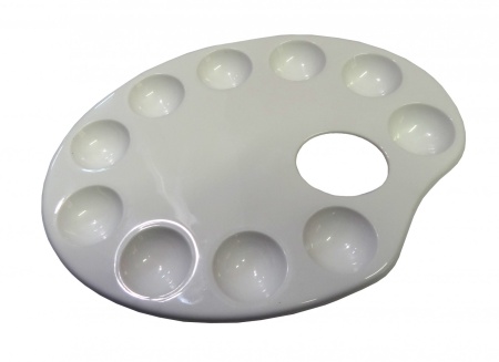 Палитра пластиковая овальная ХоББитания, размер 17х22 см, без углублений - «Таир»