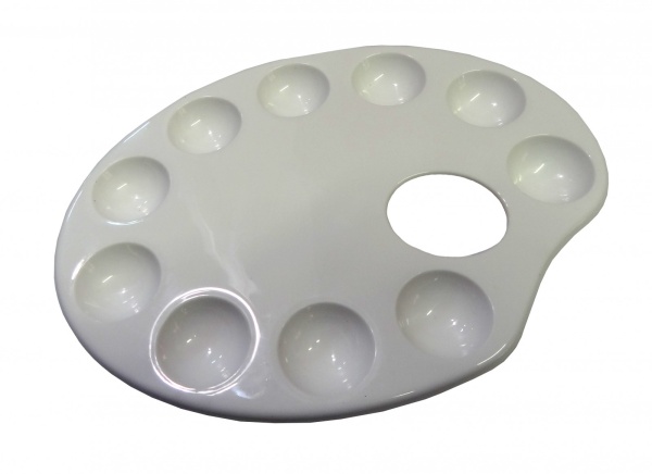 Палитра пластиковая овальная ХоББитания, размер 17х22 см, без углублений - «Таир»