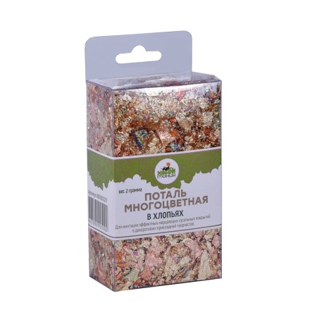 Поталь в хлопьях, МНОГОЦВЕТНАЯ, вес 2 гр - «Таир»