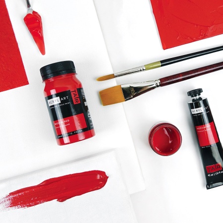 Художественные акриловые краски Красный средний, краска "Акрил-Арт", банка 20 мл на оптовом сайте бренда ТАИР