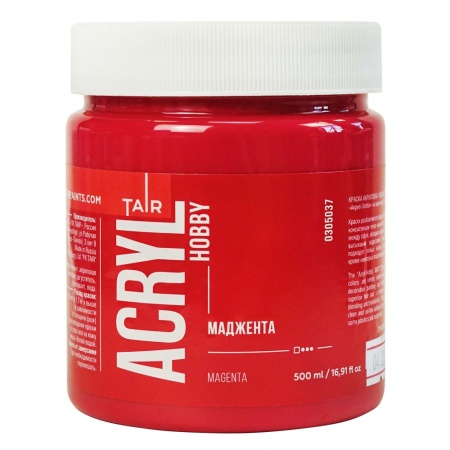 Маджента, краска "Акрил-Хобби", банка 500 мл - «Таир»