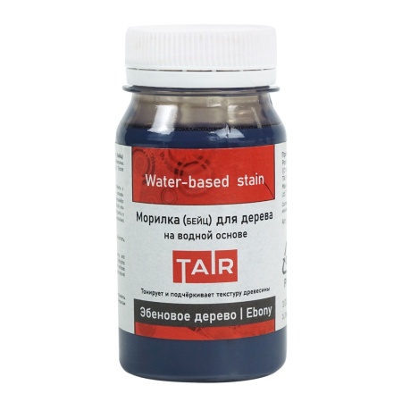 Эбеновое дерево, морилка для дерева на водной основе, банка 100 мл - «Таир»