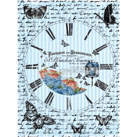 Рисовая карта "Craft Premier", A3, 25г/м, "Часы с бабочками" - «Таир»