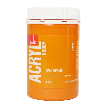 Оранжевый, краска "Акрил-Хобби", банка 250 мл - «Таир»