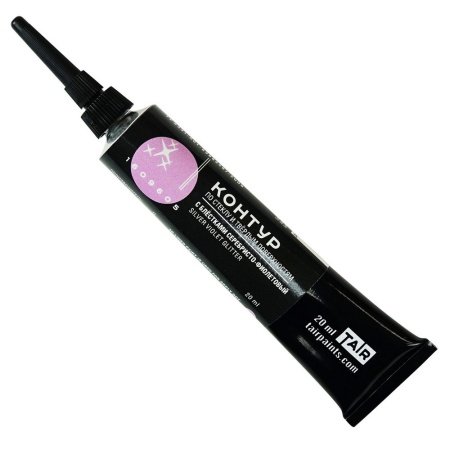 Серебристо-фиолетовый с блёстками, контур по стеклу, туба 20 мл - «Таир»