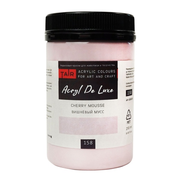 Вишневый мусс, краска "Акрил Де Люкс", банка 250 мл - «Таир»