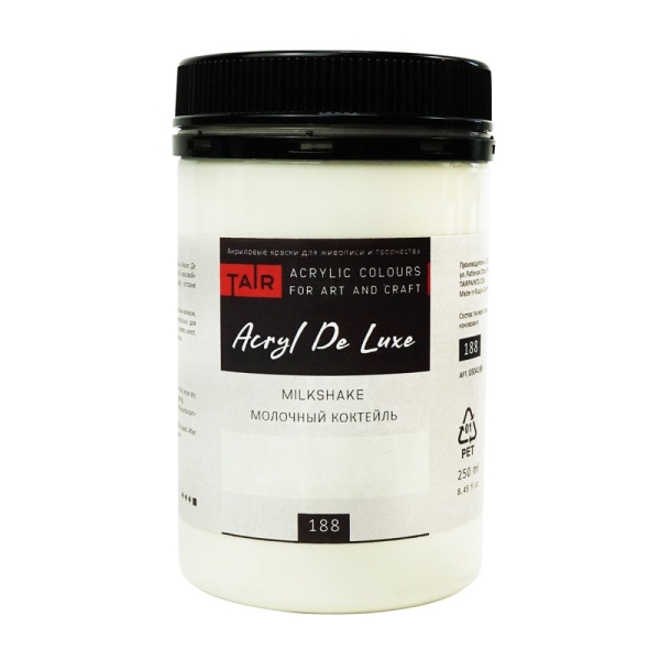 Молочный коктейль, краска "Акрил Де Люкс", банка 250 мл - «Таир»