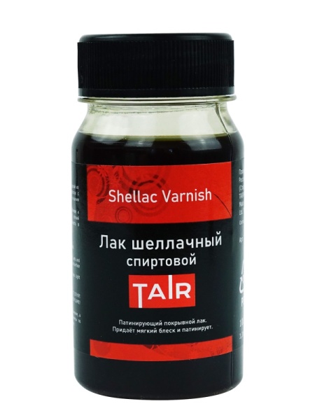 Лак шеллачный отделочный спиртовой, банка 100 мл - «Таир»