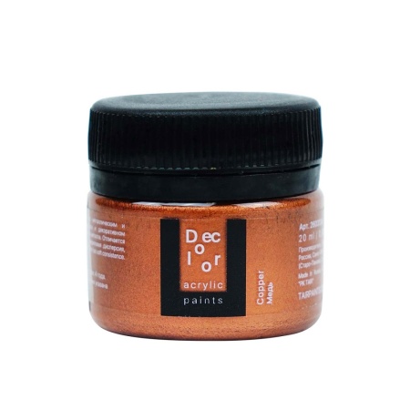 Медь, краска "Деколор", банка 20 мл - «Таир»