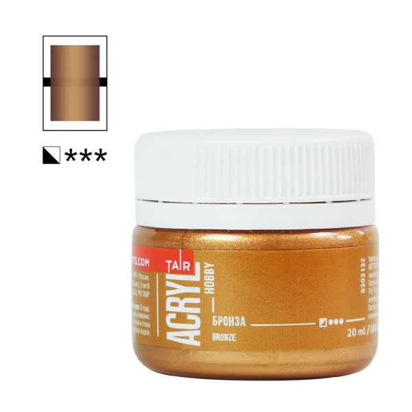 Бронза, краска "Акрил-Хобби", банка 20 мл - «Таир»