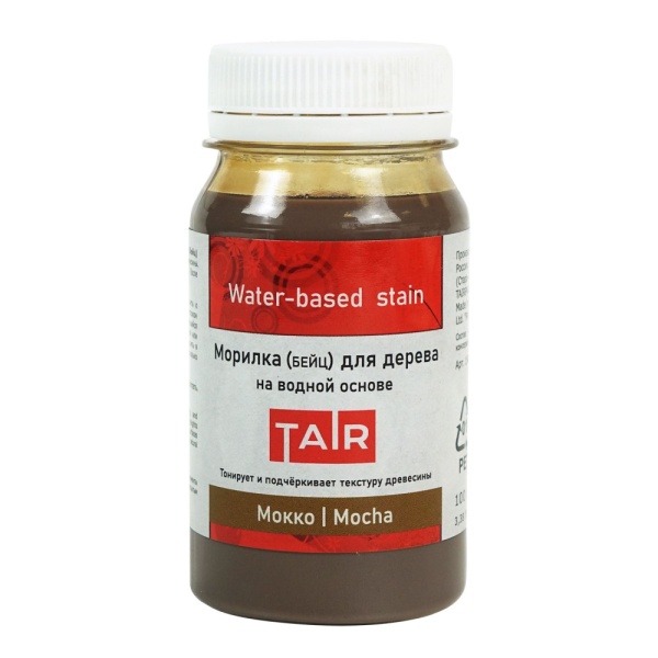 Мокко, морилка для дерева на водной основе, банка 100 мл - «Таир»
