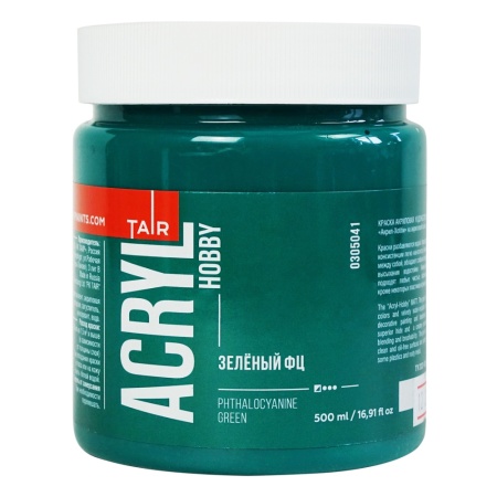 Зелёный ФЦ, краска "Акрил-Хобби", банка 500 мл - «Таир»