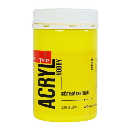 Жёлтый светлый, краска "Акрил-Хобби", банка 250 мл - «Таир»