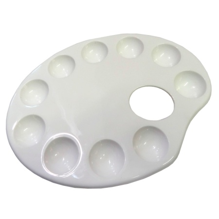 Палитра пластиковая овальная ХоББитания, размер 17х23 см, 10 углублений - «Таир»