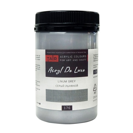 Серый льняной, краска "Акрил Де Люкс", банка 250 мл - «Таир»