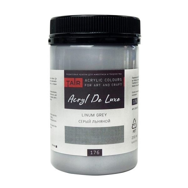 Серый льняной, краска "Акрил Де Люкс", банка 250 мл - «Таир»