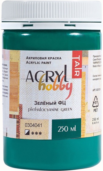 Зелёный ФЦ, краска "Акрил-Хобби", банка 250 мл - «Таир»