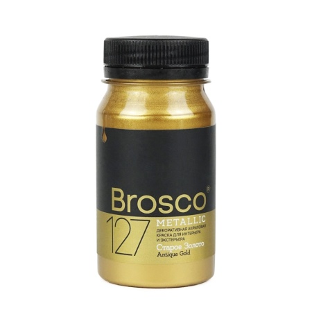 Старое золото, декоративная краска Brosco, 100 мл - «Таир»